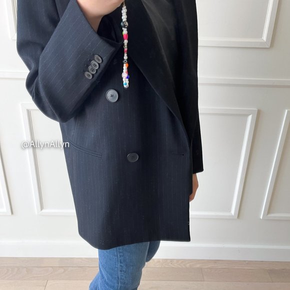 Navy blazer with faint pinstripe - Picture 8 of 12